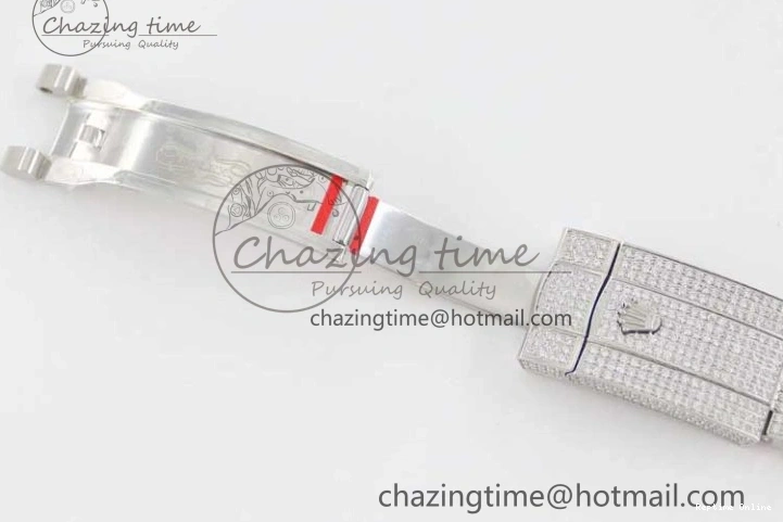 0212 Datejust 41 SS Full Diamonds TWF 1:1 Best Edition Arabic Markers Dial on Bracelet A Sporty 2395